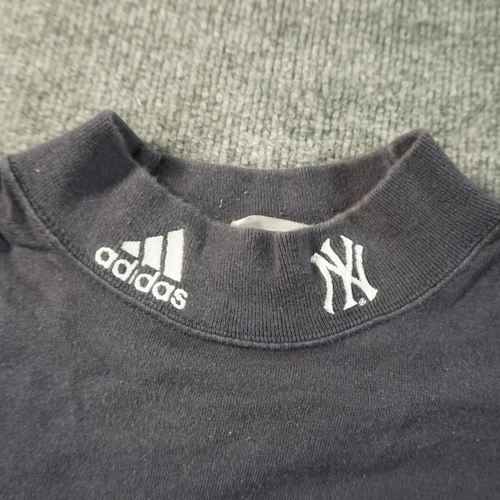 Adidas New York Yankees Shirt Mens XXL Navy Blue Mock Neck Long Sleeve MLB Logo